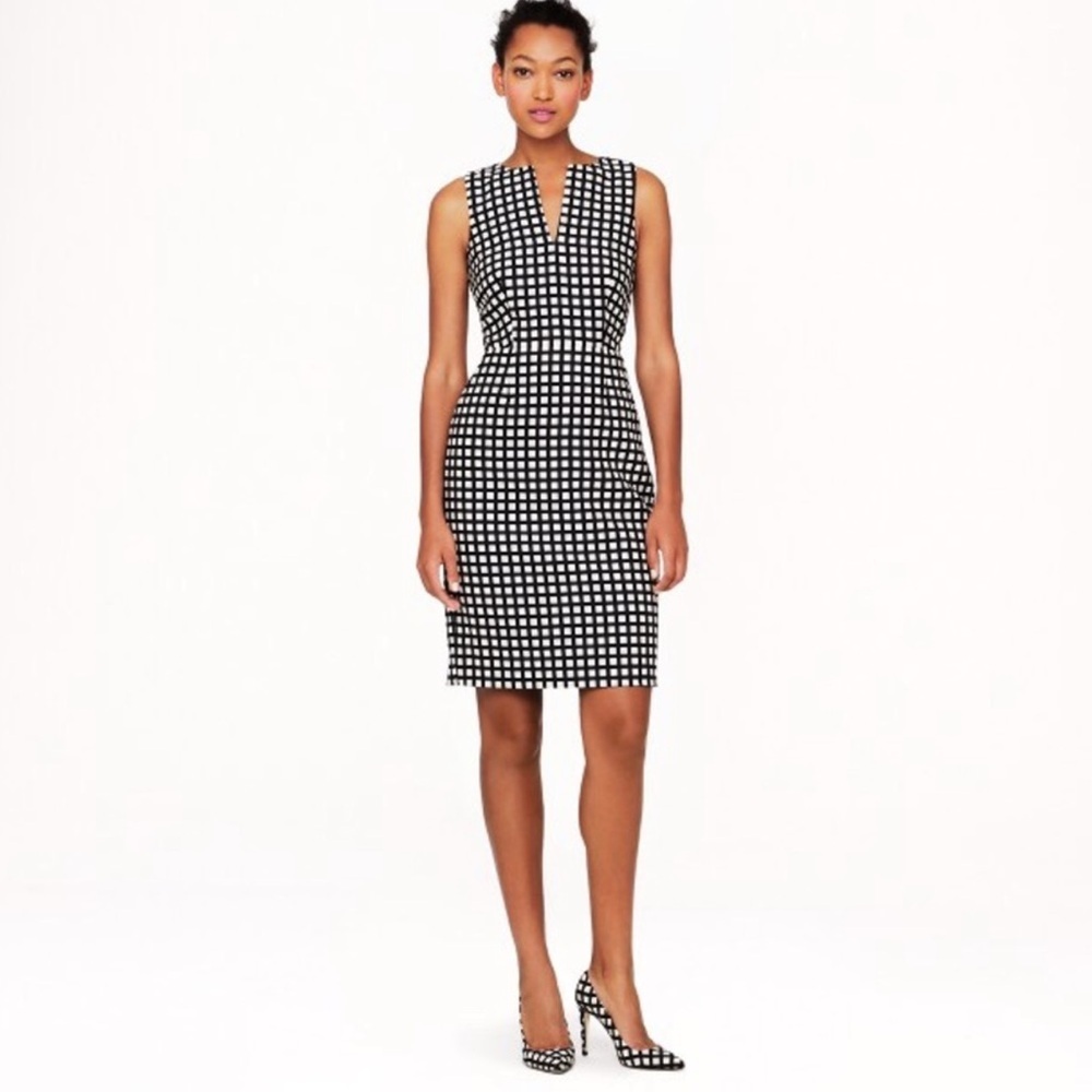 NWT J. Crew Black and White Checkered Dress